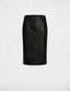 Women's black faux leather bodycon skirt