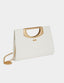 White crocodile-effect clutch for women